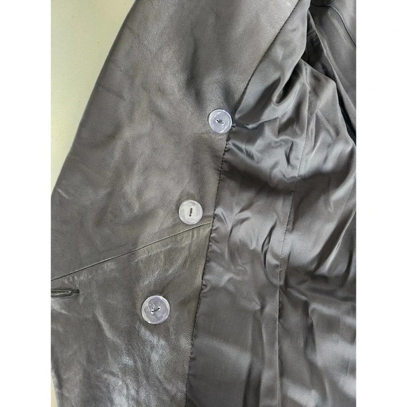 NWD L'Agence Kenzie Double Breasted Leather Blazer Size 2 Black - Picture 14 of 14